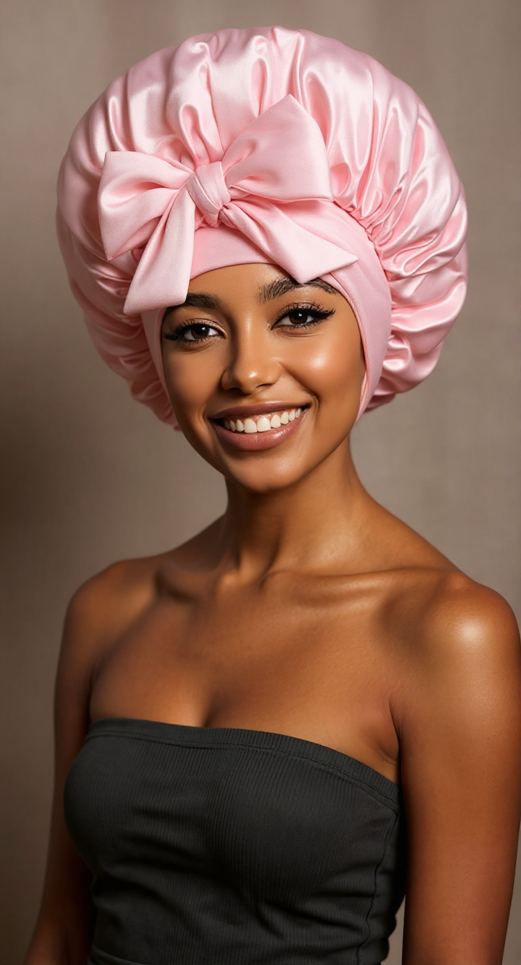 Solenne Satin Bow Sleep Bonnet - tiktok