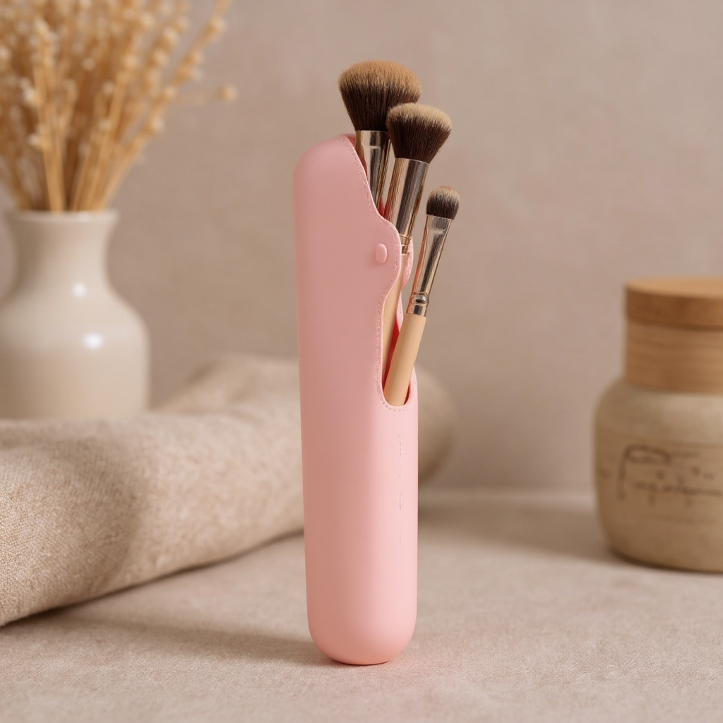 Solenne Travel Makeup Brush Sponge Holder Case - hero