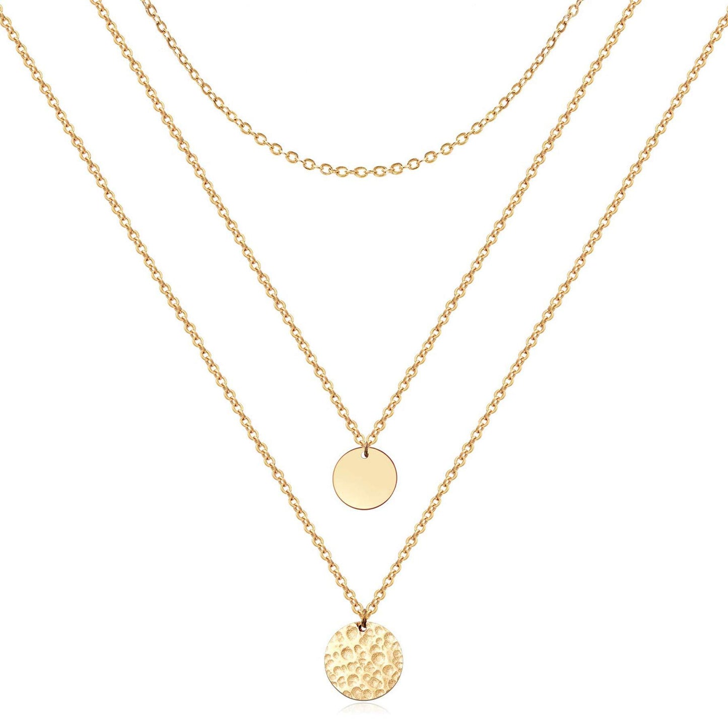 14K gold-plated layered choker necklace by Solenne, detail