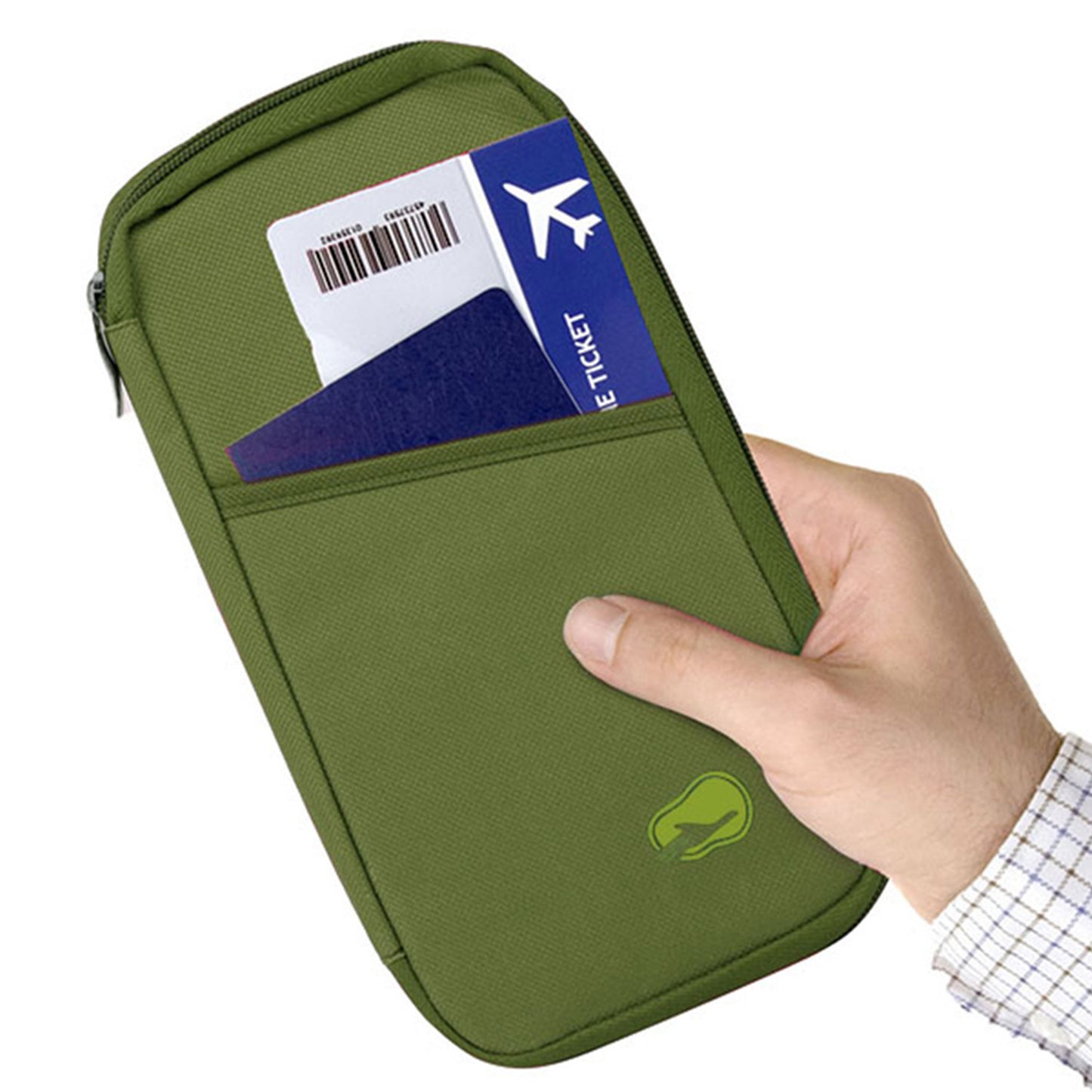 Travel passport and document wallet by Solenne, interior pockets