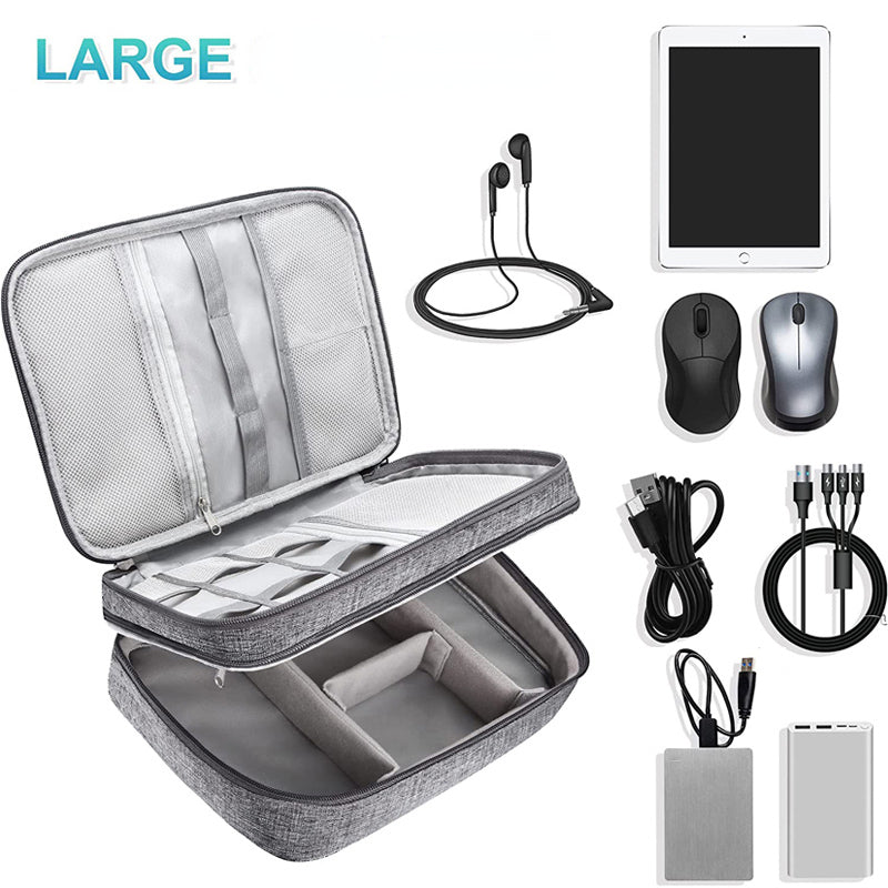 Tech and cable travel organizer by Solenne, side view