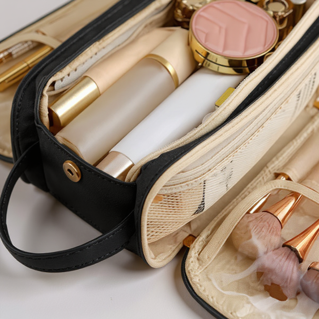 Solenne Flat-Open Travel Toiletry Organizer Bag - detail