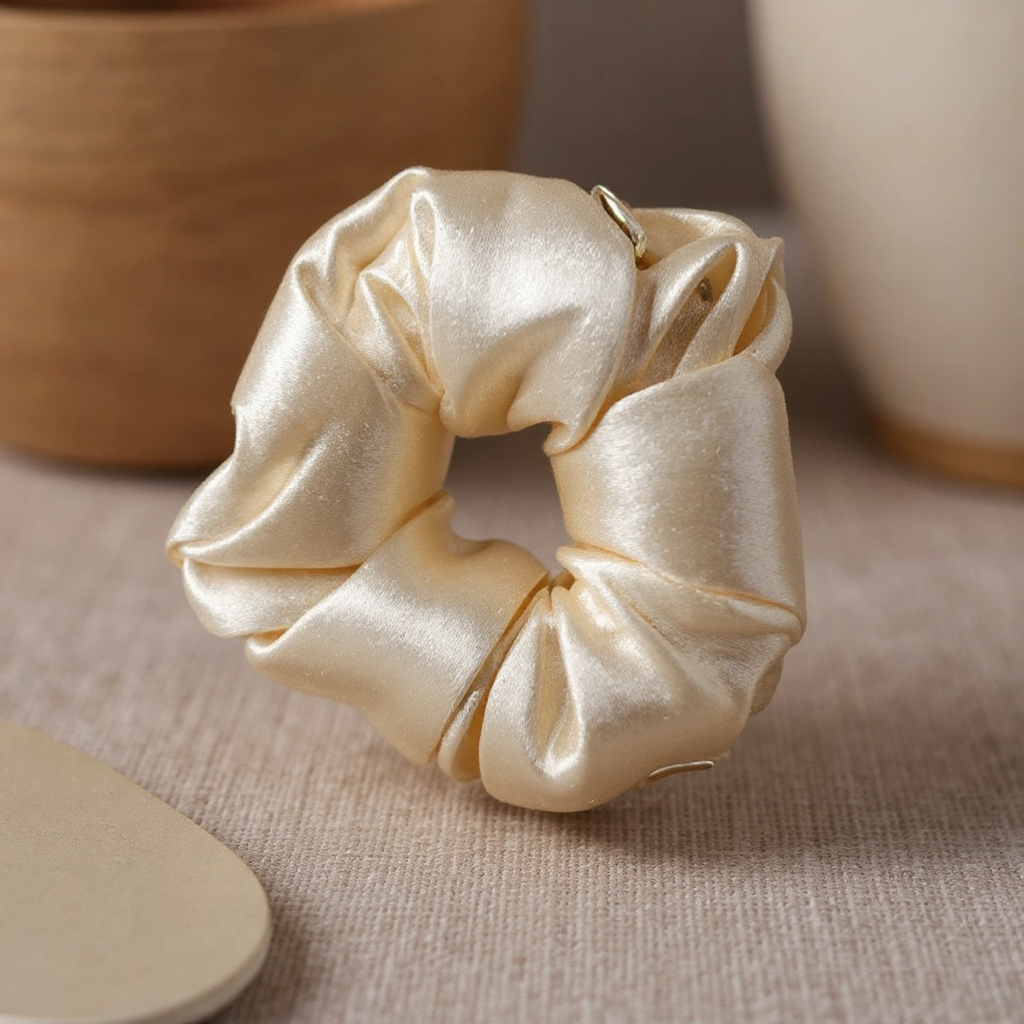 Solenne Satin Scrunchie Sleep Accessory Set 4-Piece - detail