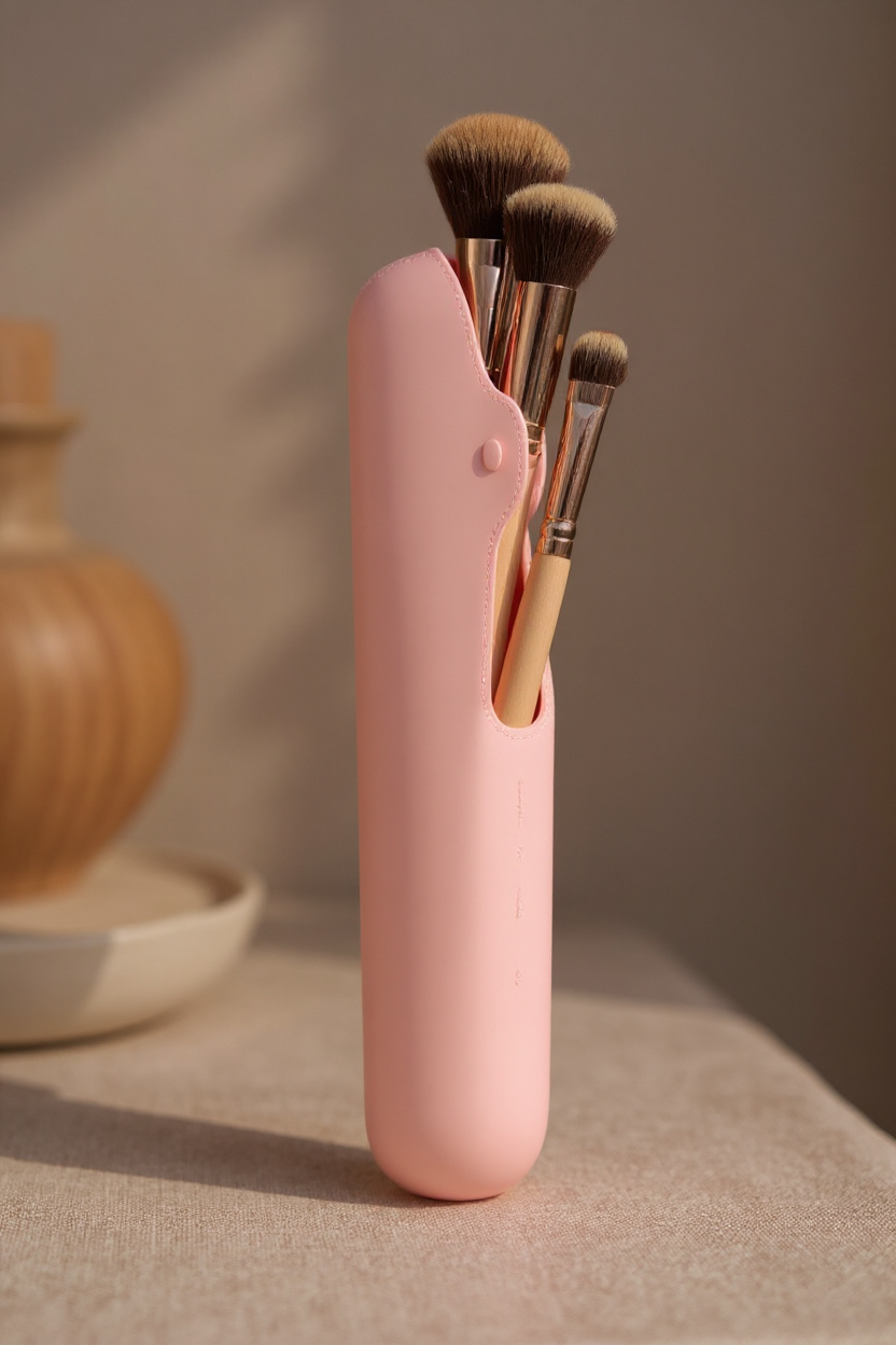 Solenne Travel Makeup Brush Sponge Holder Case - pinterest