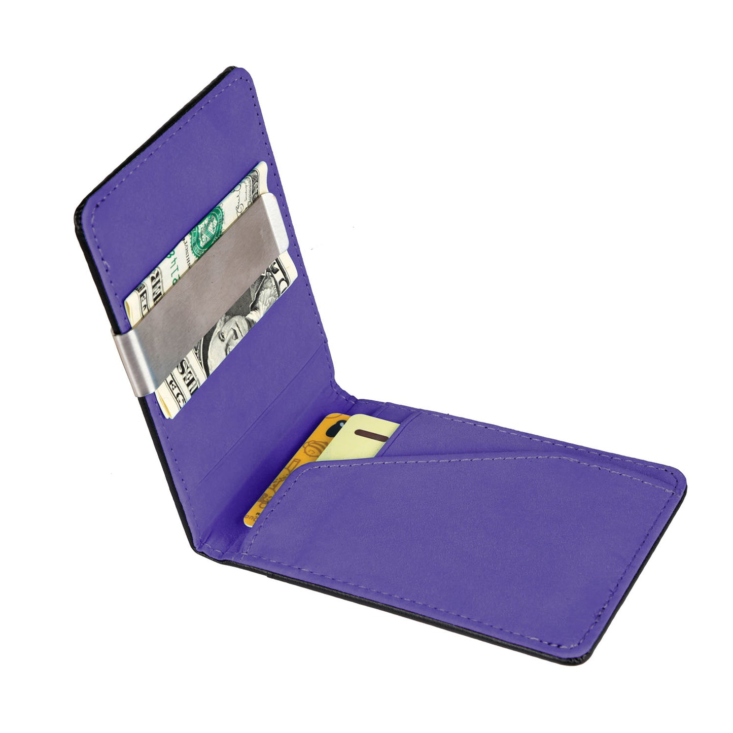 Slim RFID card holder wallet by Solenne, with cash and cards