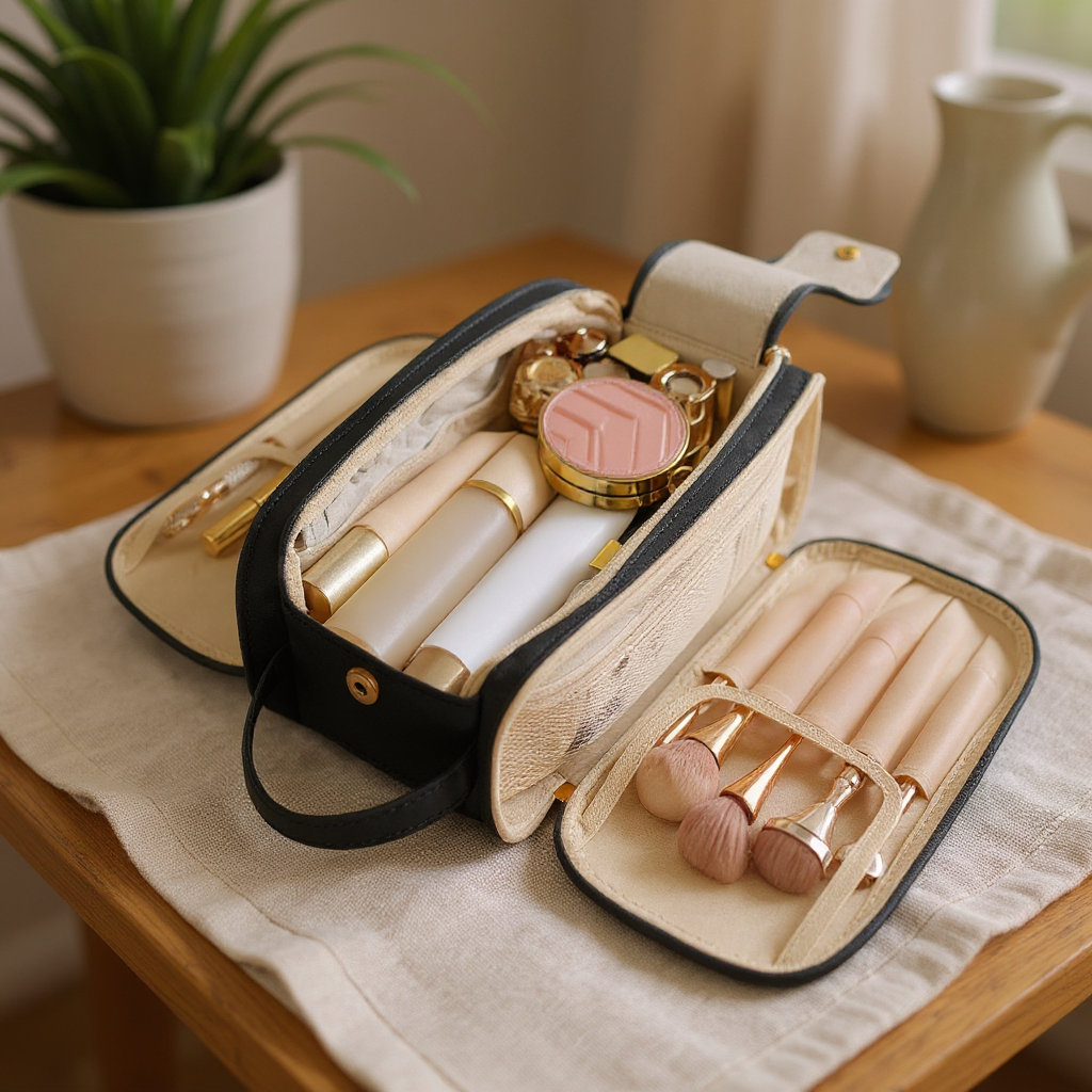 Solenne Flat-Open Travel Toiletry Organizer Bag - lifestyle