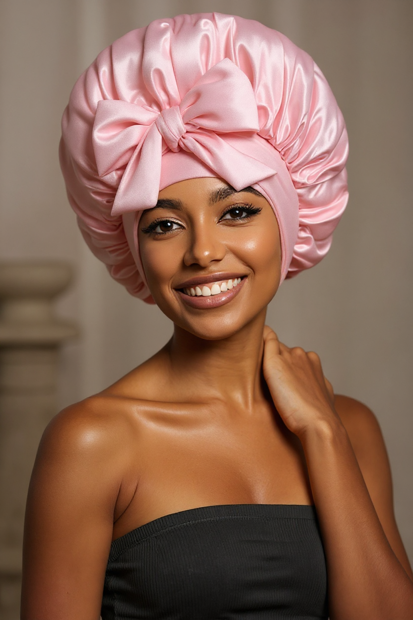 Solenne Satin Bow Sleep Bonnet - pinterest