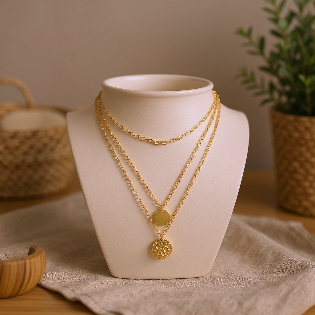 Solenne 14K Gold-Plated Layered Choker Necklace - lifestyle