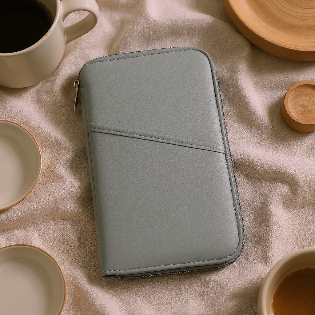 Solenne Travel Passport Document Wallet - flatlay