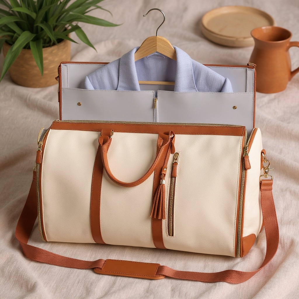 Solenne Weekender Travel Duffle Bag - flatlay