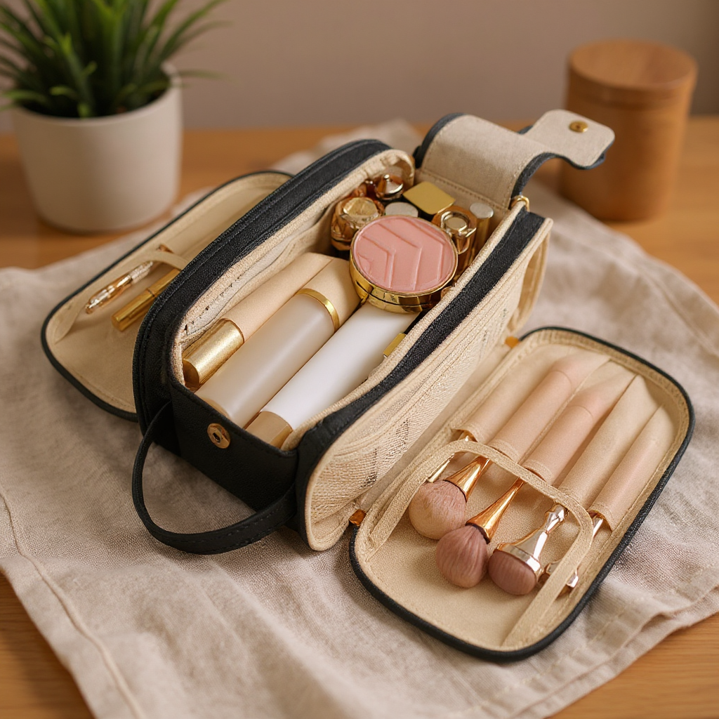 Solenne Flat-Open Travel Toiletry Organizer Bag - scale