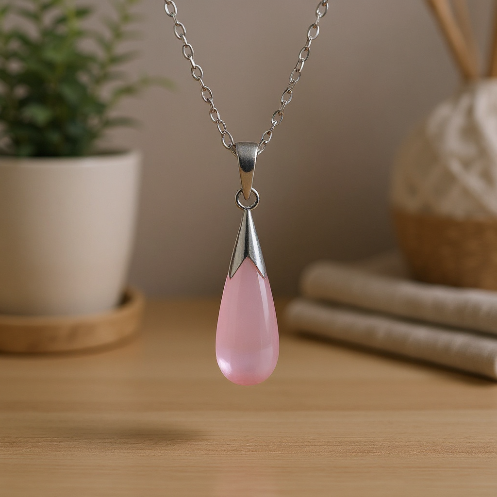Solenne Moonstone Teardrop Pendant Set - lifestyle