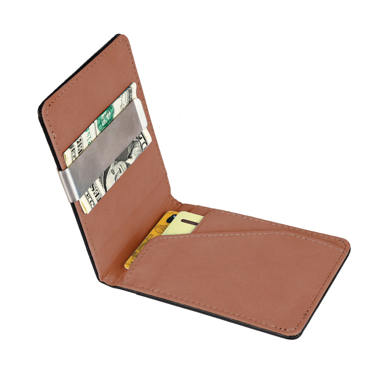 Slim RFID card holder wallet by Solenne, side view
