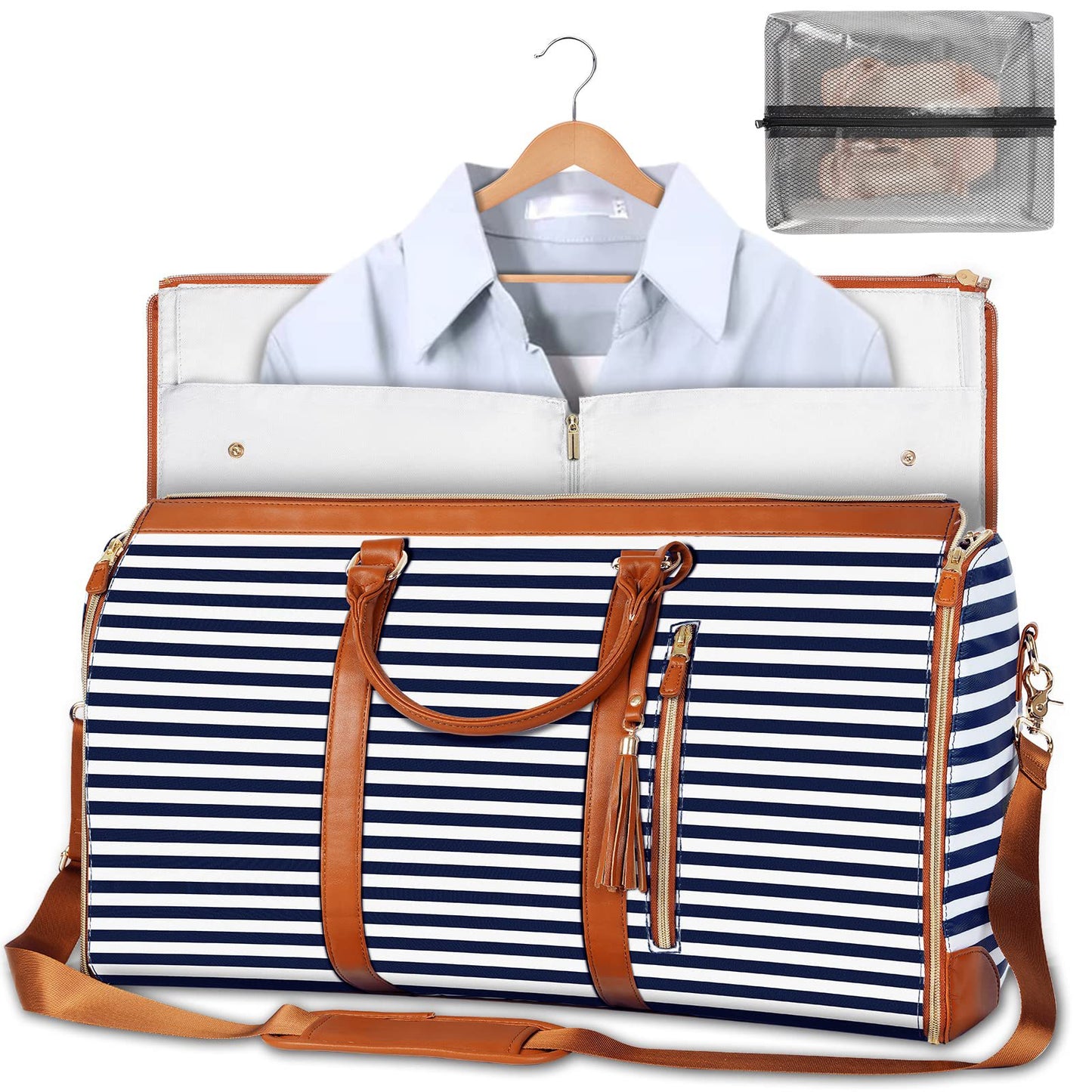 Weekender travel duffle bag by Solenne, side view