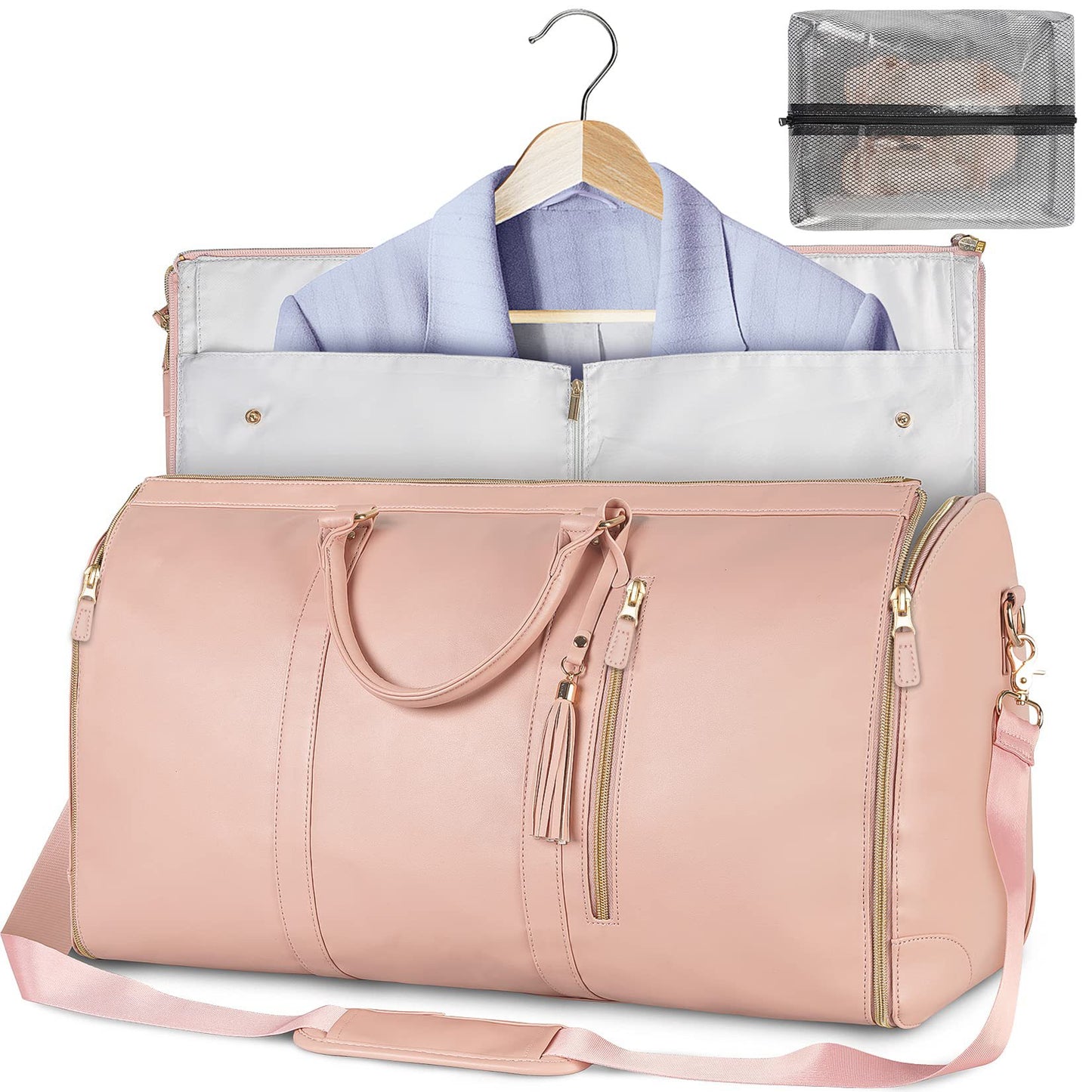 Weekender travel duffle bag by Solenne, packed for travel