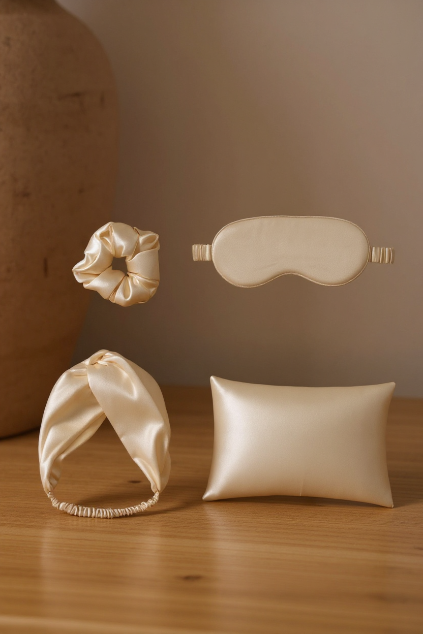 Solenne Satin Scrunchie Sleep Accessory Set 4-Piece - pinterest